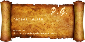 Pacsai Gyula névjegykártya