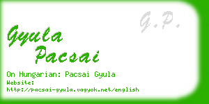 gyula pacsai business card